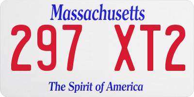 MA license plate 297XT2