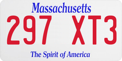 MA license plate 297XT3