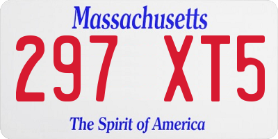 MA license plate 297XT5