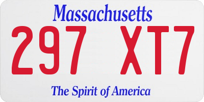 MA license plate 297XT7