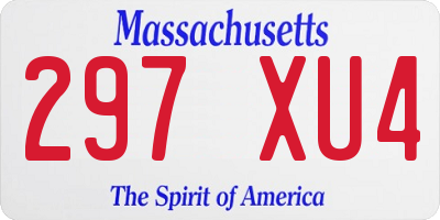 MA license plate 297XU4