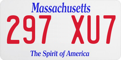 MA license plate 297XU7