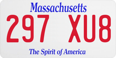 MA license plate 297XU8