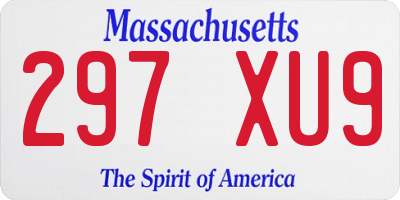 MA license plate 297XU9