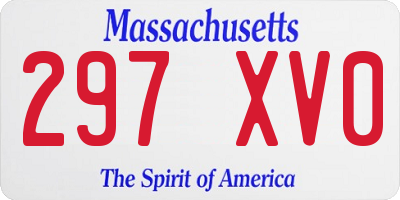 MA license plate 297XV0