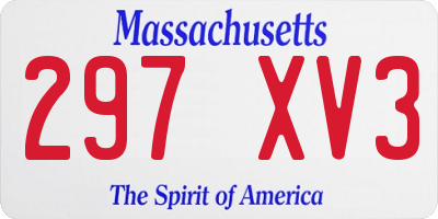 MA license plate 297XV3
