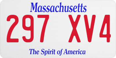 MA license plate 297XV4