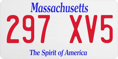 MA license plate 297XV5