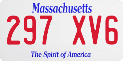 MA license plate 297XV6
