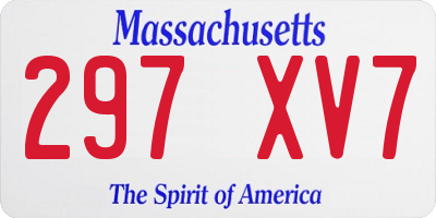 MA license plate 297XV7
