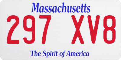 MA license plate 297XV8
