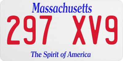 MA license plate 297XV9