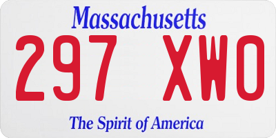 MA license plate 297XW0