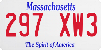 MA license plate 297XW3
