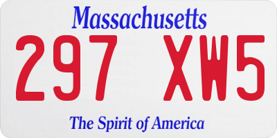 MA license plate 297XW5