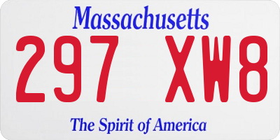 MA license plate 297XW8