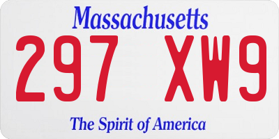 MA license plate 297XW9