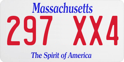 MA license plate 297XX4