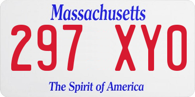MA license plate 297XY0