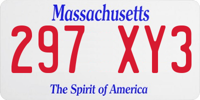 MA license plate 297XY3