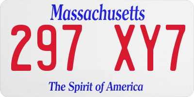 MA license plate 297XY7