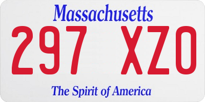 MA license plate 297XZ0