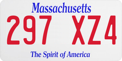 MA license plate 297XZ4