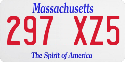 MA license plate 297XZ5