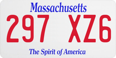MA license plate 297XZ6