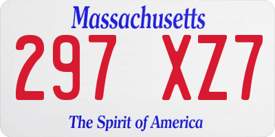 MA license plate 297XZ7