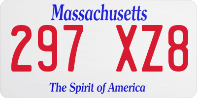 MA license plate 297XZ8