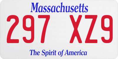 MA license plate 297XZ9