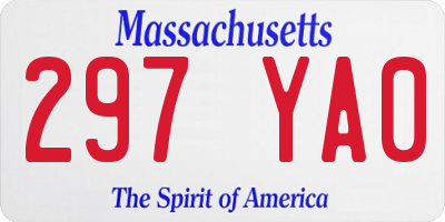 MA license plate 297YA0
