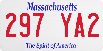MA license plate 297YA2