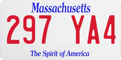 MA license plate 297YA4