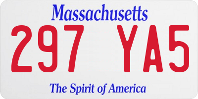 MA license plate 297YA5