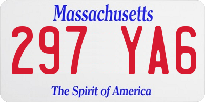 MA license plate 297YA6