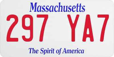 MA license plate 297YA7