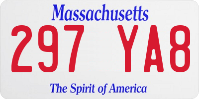 MA license plate 297YA8