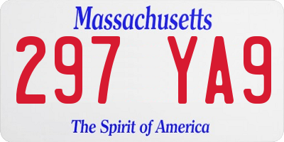 MA license plate 297YA9