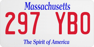 MA license plate 297YB0