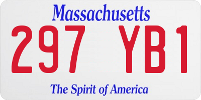 MA license plate 297YB1