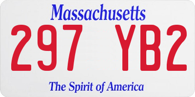 MA license plate 297YB2