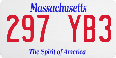 MA license plate 297YB3