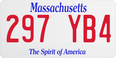 MA license plate 297YB4
