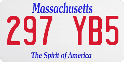 MA license plate 297YB5