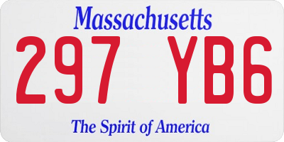 MA license plate 297YB6