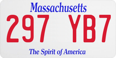 MA license plate 297YB7