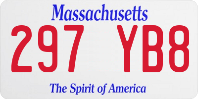MA license plate 297YB8
