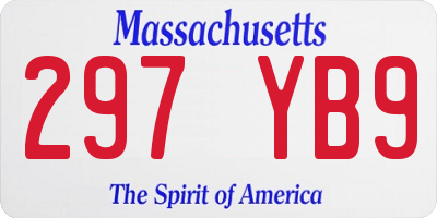 MA license plate 297YB9